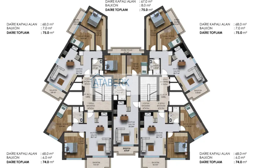 Kupuj taniej Apartamenty dwupoziomowe w nowym ultra-luksusowym projekcie rezydencji w Alanyi, dzielnica Hasbahce 1