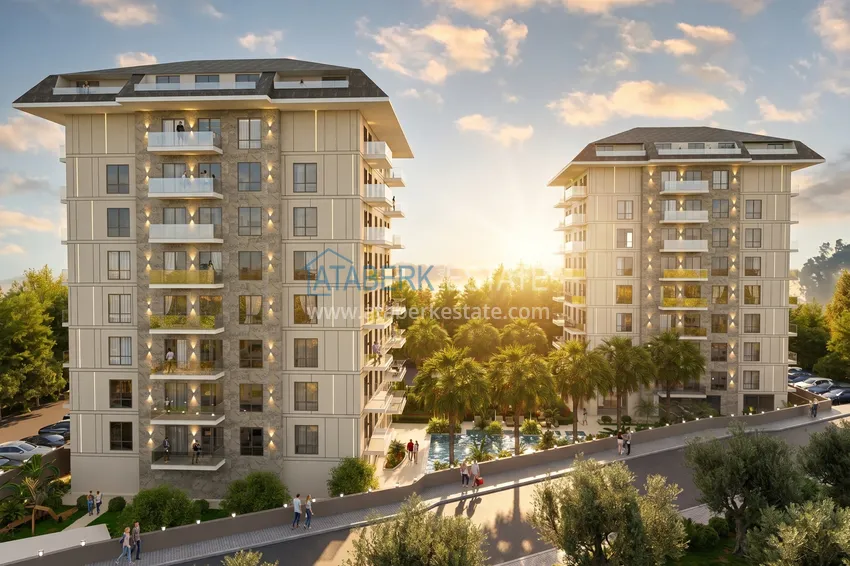 Nowy projekt mieszkaniowy poza planem w centrum Alanyi, obszar Cleopatra Beach - promocja zimowa: raty do 2,5 roku 6 