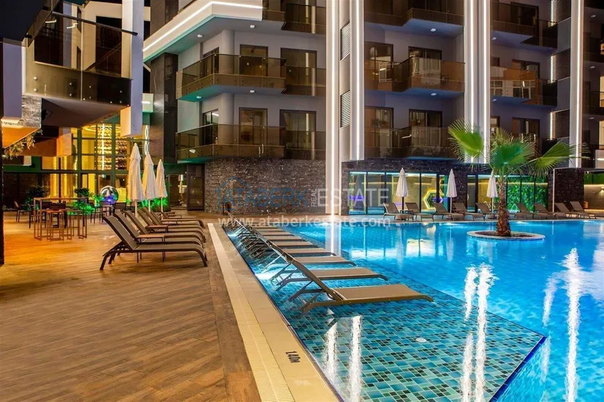Nieruchomość w centrum Alanyi - apartament 1+1 w luksusowej rezydencji, plaża Kleopatra 5 