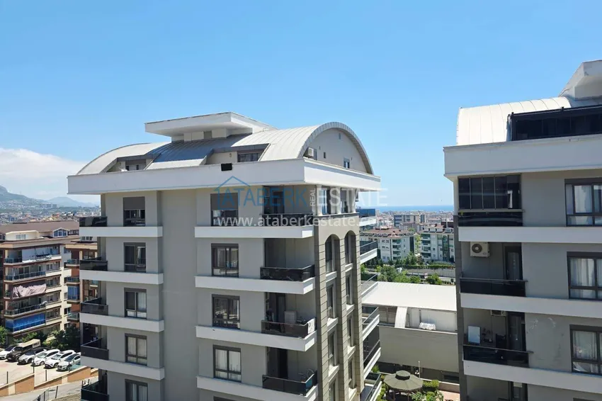 Kupuj  Apartament 1+1 w Alanyi z widokiem na morze — meble, prestiżowy kompleks, dzielnica Oba 12 