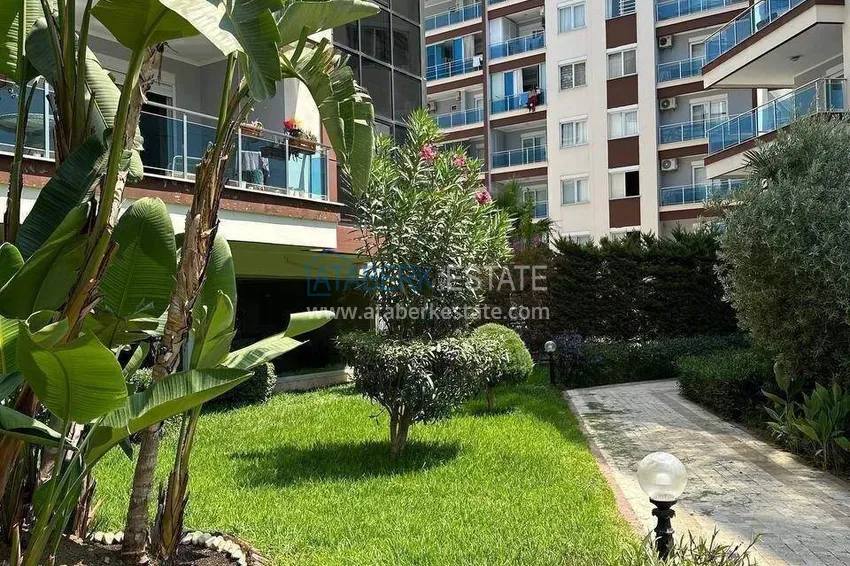 Apartament 1+1 w Alanyi z widokiem na morze — meble, prestiżowy kompleks, dzielnica Oba 13 