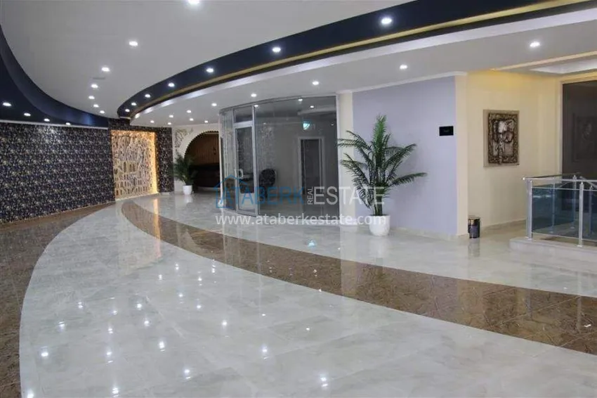 Apartament 1+1 w Alanyi z widokiem na morze — meble, prestiżowy kompleks, dzielnica Oba 16 