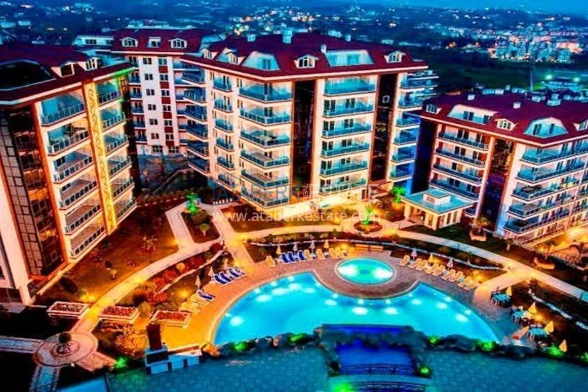 Apartament 1+1 w Alanyi z widokiem na morze — meble, prestiżowy kompleks, dzielnica Oba 2 