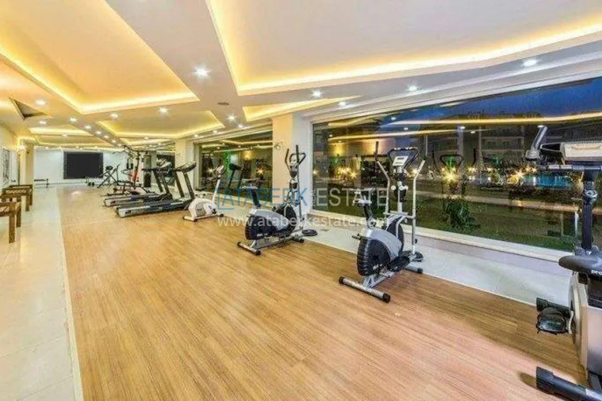Apartament 1+1 w Alanyi z widokiem na morze — meble, prestiżowy kompleks, dzielnica Oba 20 
