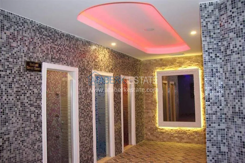 Apartament 1+1 w Alanyi z widokiem na morze — meble, prestiżowy kompleks, dzielnica Oba 22 