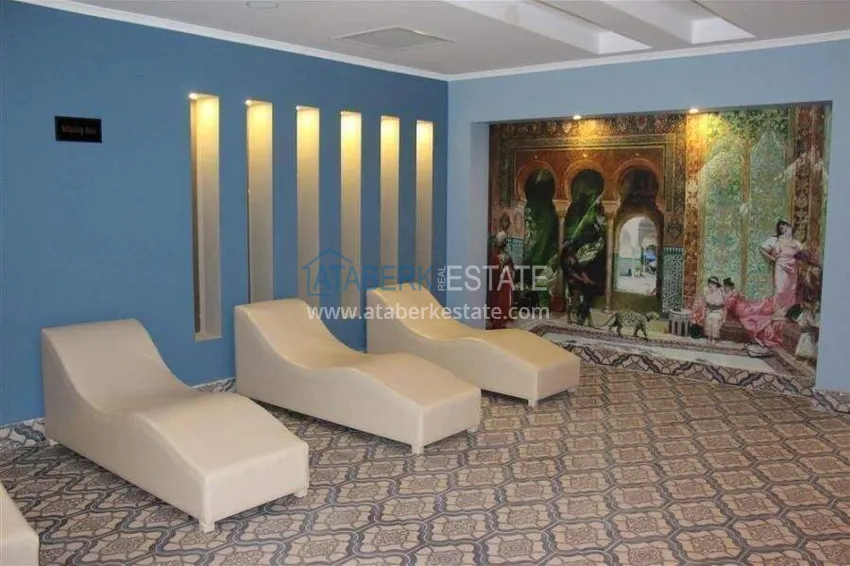 Apartament 1+1 w Alanyi z widokiem na morze — meble, prestiżowy kompleks, dzielnica Oba 23 