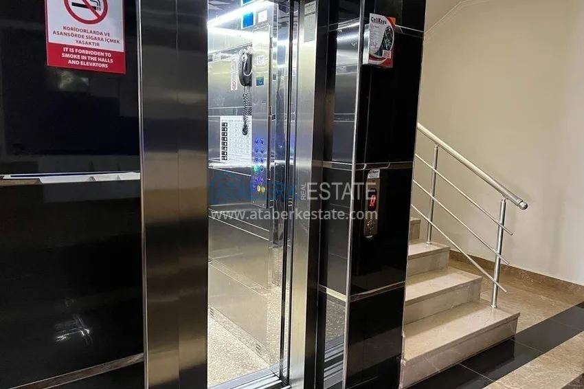 Apartament 1+1 w Alanyi z widokiem na morze — meble, prestiżowy kompleks, dzielnica Oba 24 