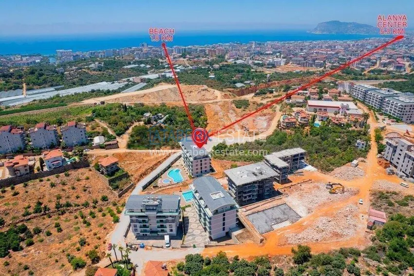 1+1 umeblowane mieszkanie w Alanya, dzielnica Oba   2 