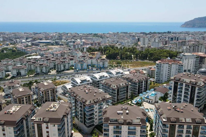 Apartament 1+1 w Alanyi z widokiem na morze — meble, prestiżowy kompleks, dzielnica Oba 3 