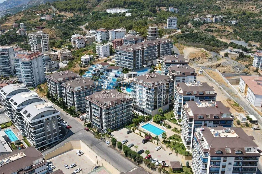 Apartament 1+1 w Alanyi z widokiem na morze — meble, prestiżowy kompleks, dzielnica Oba 4 