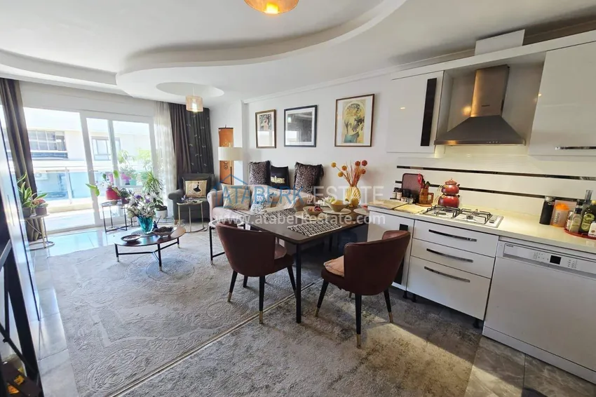 Kupuj  Apartament 1+1 w Alanyi z widokiem na morze — meble, prestiżowy kompleks, dzielnica Oba 4 