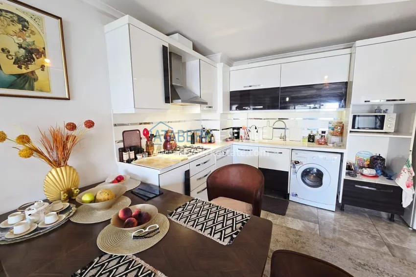 Kupuj  Apartament 1+1 w Alanyi z widokiem na morze — meble, prestiżowy kompleks, dzielnica Oba 5 