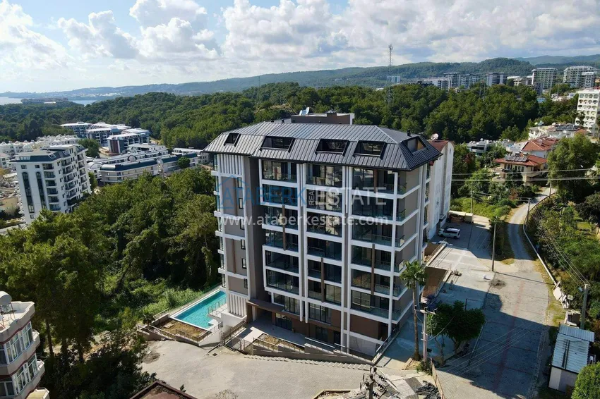 Apartament 1+1 z widokiem na morze w Alanya, dzielnica Avsallar  6 