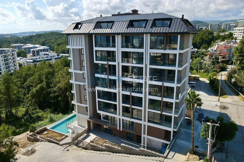 Apartament 1+1 z widokiem na morze w Alanya, dzielnica Avsallar  8 