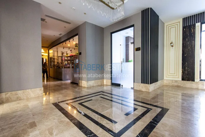 Apartament 1+1 w Alanya, dzielnica Mahmutlar — meble, widok na góry 36 