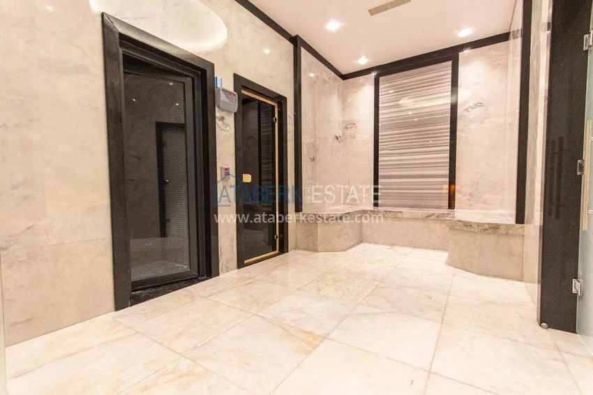 Apartament 1+1 w Alanya, dzielnica Mahmutlar — meble, widok na góry 57 