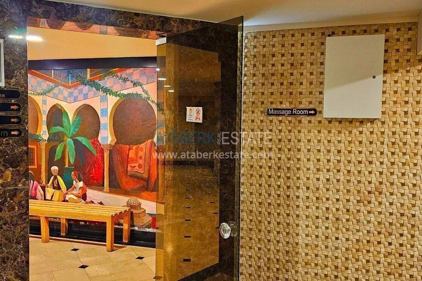 Apartament 2+1 na pierwszej linii w Alanyi, dzielnica Kargicak — meble, boczny widok na morze 46 