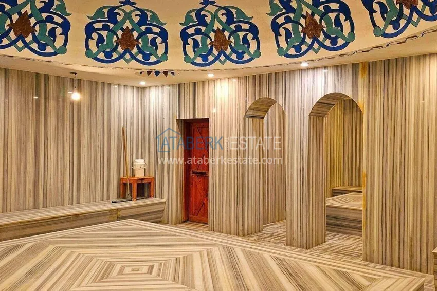 Apartament 2+1 na pierwszej linii w Alanyi, dzielnica Kargicak — meble, boczny widok na morze 51 