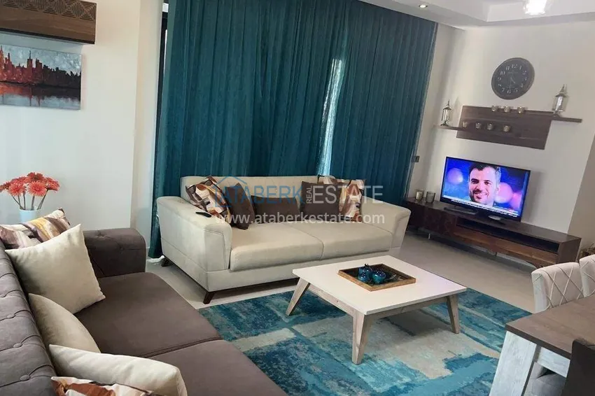 Kupuj  Apartament 2+1 na pierwszej linii w Alanyi, dzielnica Kargicak — meble, boczny widok na morze 5 