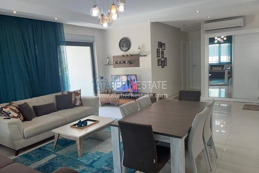 Kupuj  Apartament 2+1 na pierwszej linii w Alanyi, dzielnica Kargicak — meble, boczny widok na morze 9 