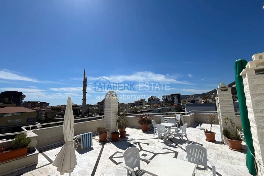 Apartament w centrum Alanyi na zezwolenie na pobyt — jedna sypialnia z meblami, plaża Kleopatra 10 