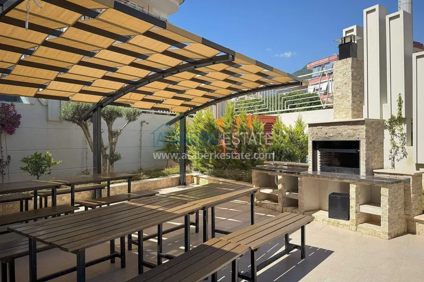 Apartament 2+1 w centrum Alanyi, umeblowany w luksusowym kompleksie, plaża Kleopatra  12 