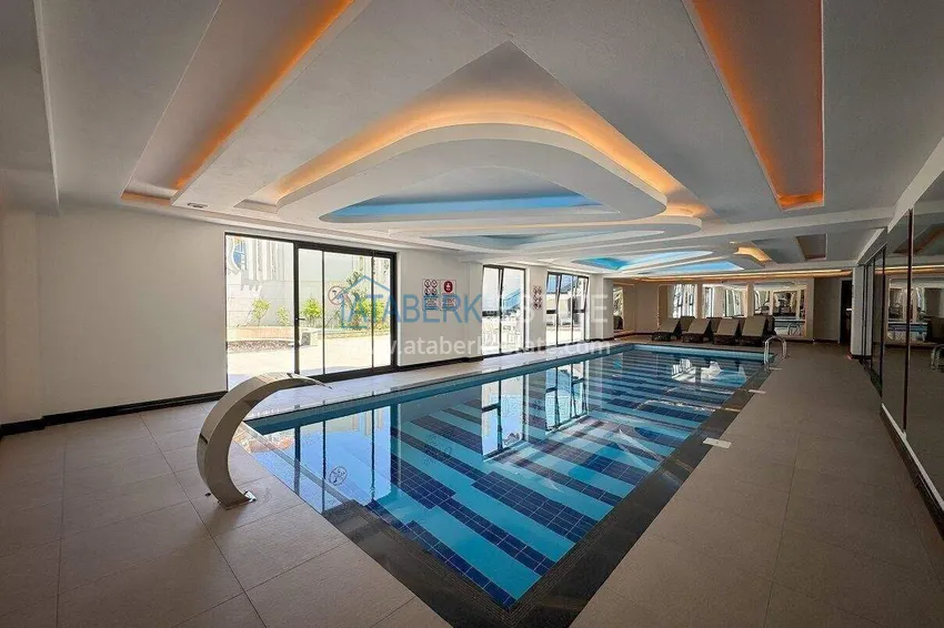 Apartament 2+1 w centrum Alanyi, umeblowany w luksusowym kompleksie, plaża Kleopatra  25 