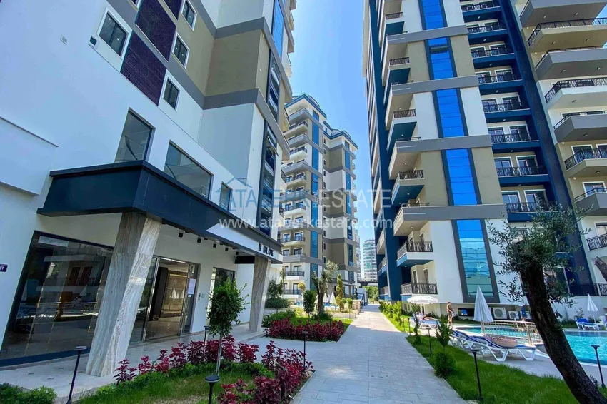 1+1 umeblowane mieszkanie w Alanyi — kompleks hotelowy, dzielnica Mahmutlar 12 