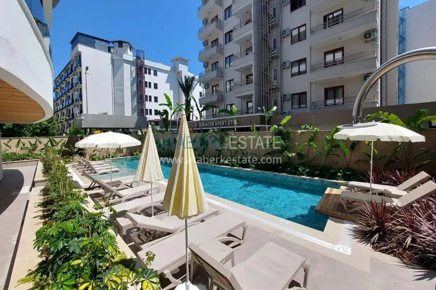 Apartament 1+1 w centrum Alanyi - z widokiem na morze i fortecę, plaża Kleopatra 10 