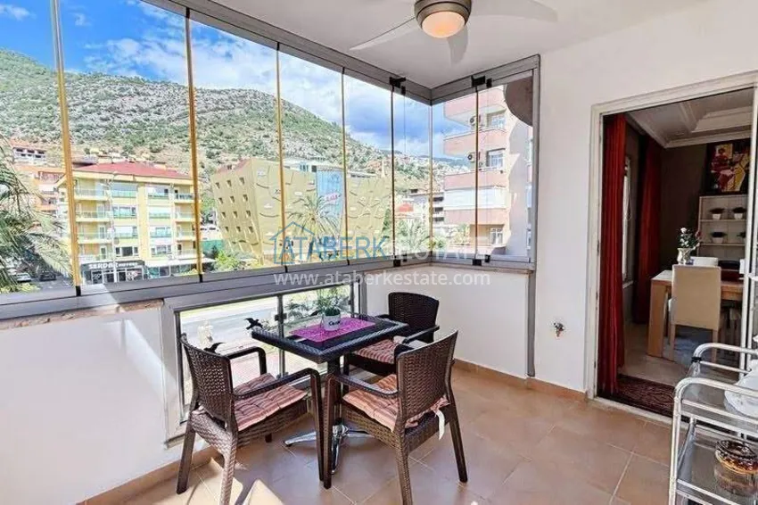 Kupuj  Apartament 2+1 w centrum Alanyi — meble, widok na góry, przeszklony balkon, plaża Kleopatra  16 