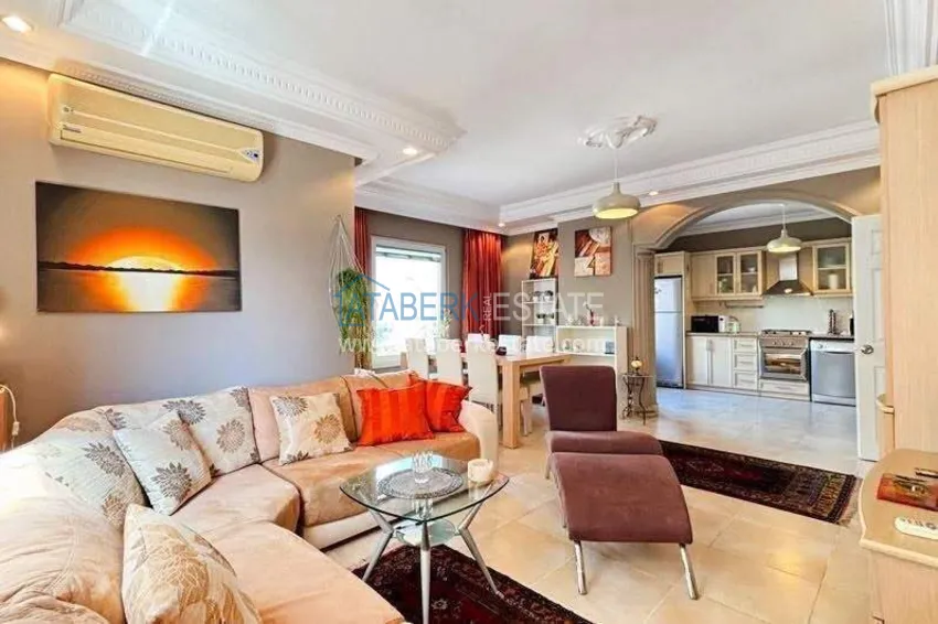 Kupuj  Apartament 2+1 w centrum Alanyi — meble, widok na góry, przeszklony balkon, plaża Kleopatra  4 