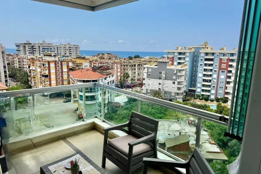 Apartament 1+1 w Tosmur, 76 m2 z meblami i widokiem na morze - nieruchomość na zezwolenie na pobyt w Alanyi  1 
