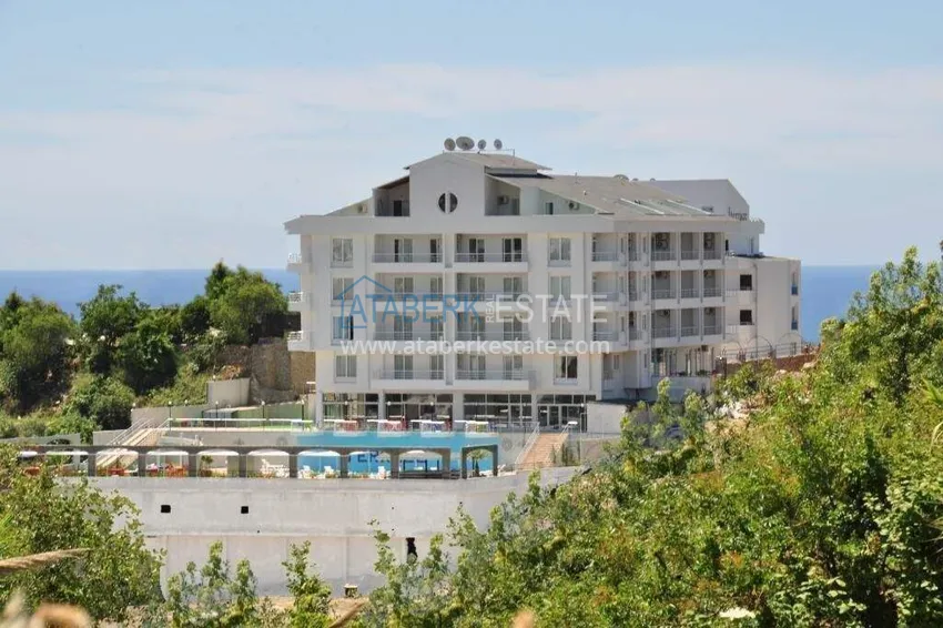 Apartament 1+1 za pozwolenie na pobyt w Alanyi — korzystna cena, meble, widok na morze  1 
