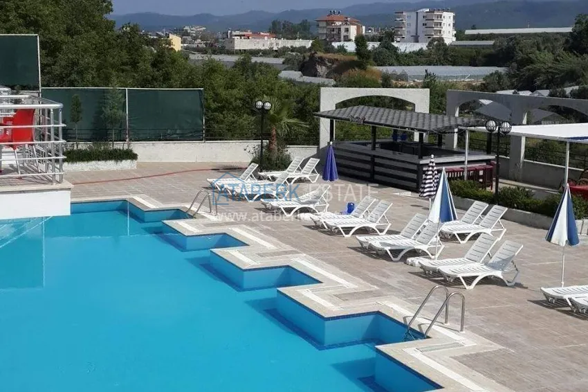 Apartament 1+1 za pozwolenie na pobyt w Alanyi — korzystna cena, meble, widok na morze  4 