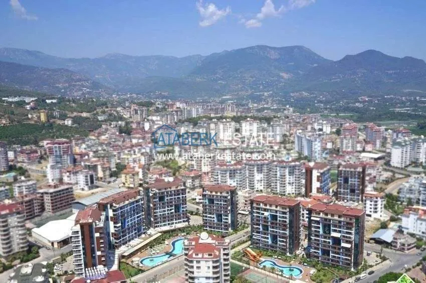 Apartament 1+1 na zezwolenie na pobyt w Alanyi, dzielnica Cikcilli - widok na morze, meble, rezydencja premium 3