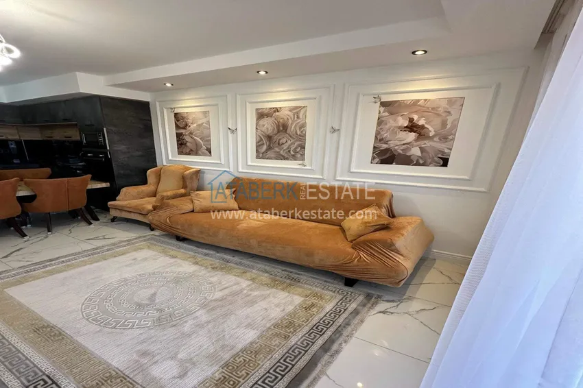 Kupuj  Apartament 1+1 w Alanya, dzielnica Cikcilli - umeblowany i z widokiem na morze, przeszklony balkon  10 