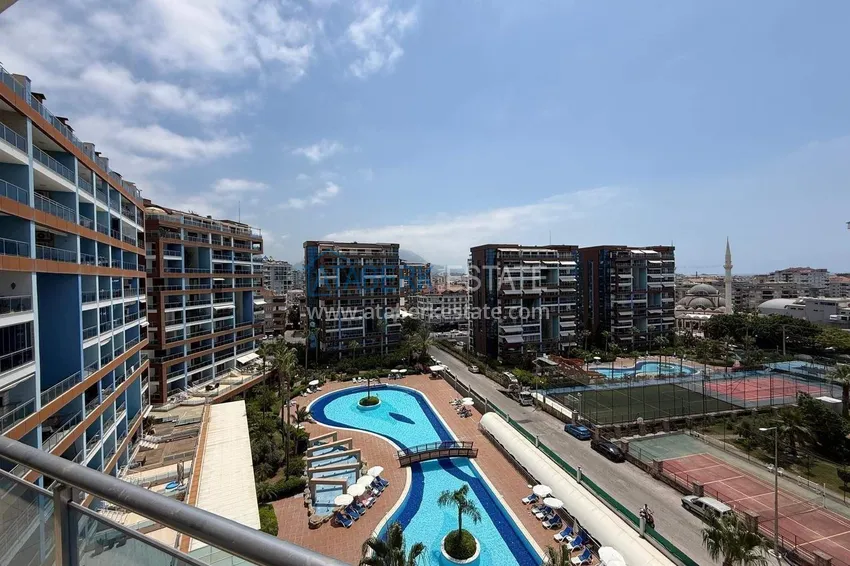 Kupuj Apartament 1+1 na zezwolenie na pobyt w Alanyi, dzielnica Cikcilli - widok na morze, meble, rezydencja premium 11