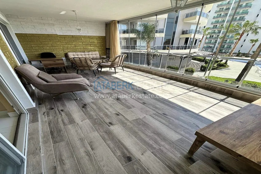 Kupuj  Apartament 1+1 w Alanya, dzielnica Cikcilli - umeblowany i z widokiem na morze, przeszklony balkon  15 