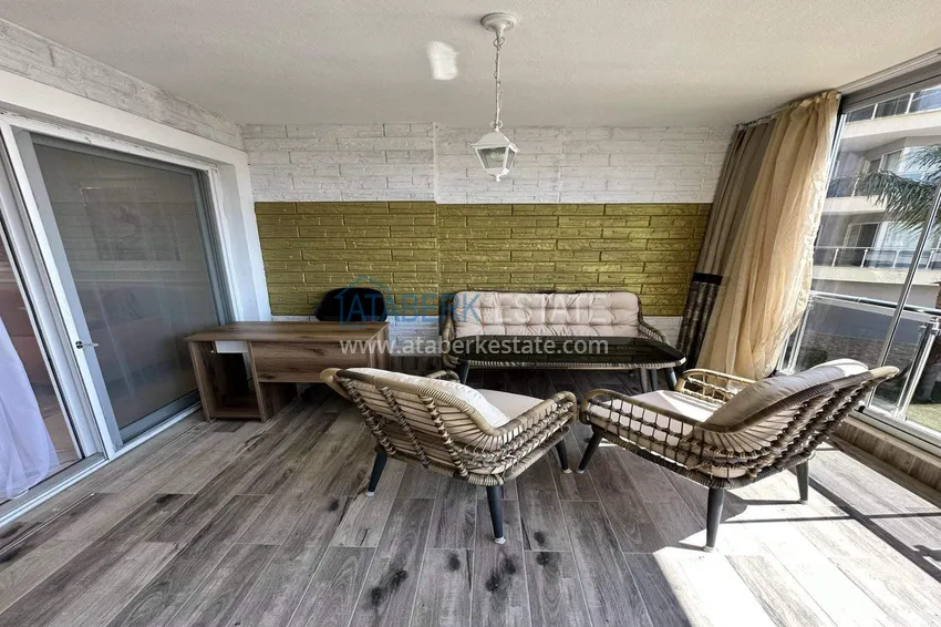 Kupuj  Apartament 1+1 w Alanya, dzielnica Cikcilli - umeblowany i z widokiem na morze, przeszklony balkon  16 