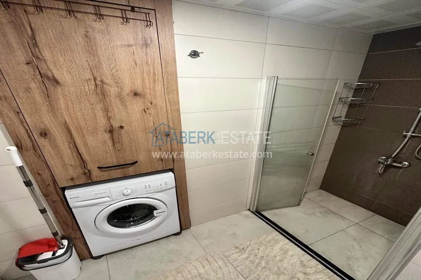 Kupuj  Apartament 1+1 w Alanya, dzielnica Cikcilli - umeblowany i z widokiem na morze, przeszklony balkon  21 