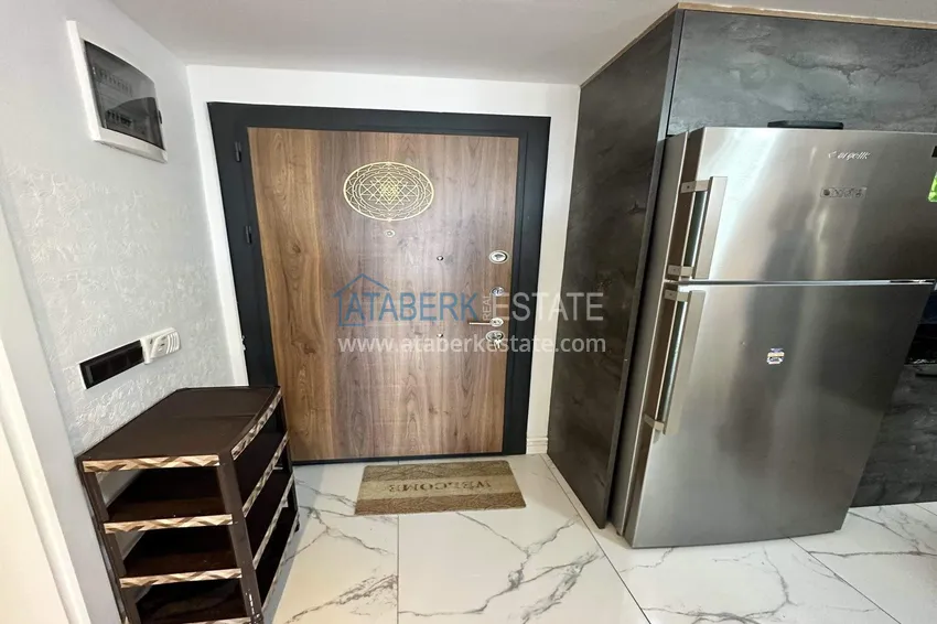Kupuj  Apartament 1+1 w Alanya, dzielnica Cikcilli - umeblowany i z widokiem na morze, przeszklony balkon  2 