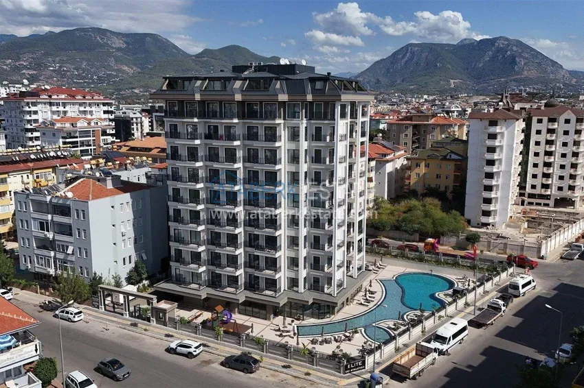 Apartament 2+1 na zezwolenie na pobyt w Alanyi, dzielnica Oba — meble, widok na morze i góry 3 