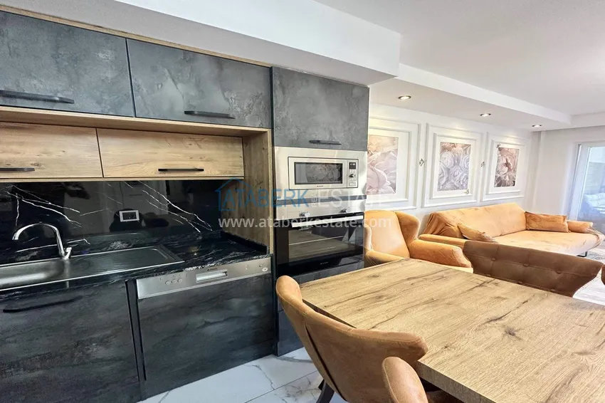Kupuj  Apartament 1+1 w Alanya, dzielnica Cikcilli - umeblowany i z widokiem na morze, przeszklony balkon  6 