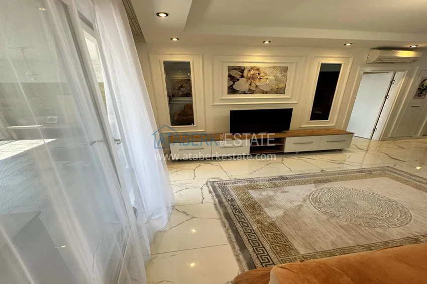 Kupuj  Apartament 1+1 w Alanya, dzielnica Cikcilli - umeblowany i z widokiem na morze, przeszklony balkon  9 