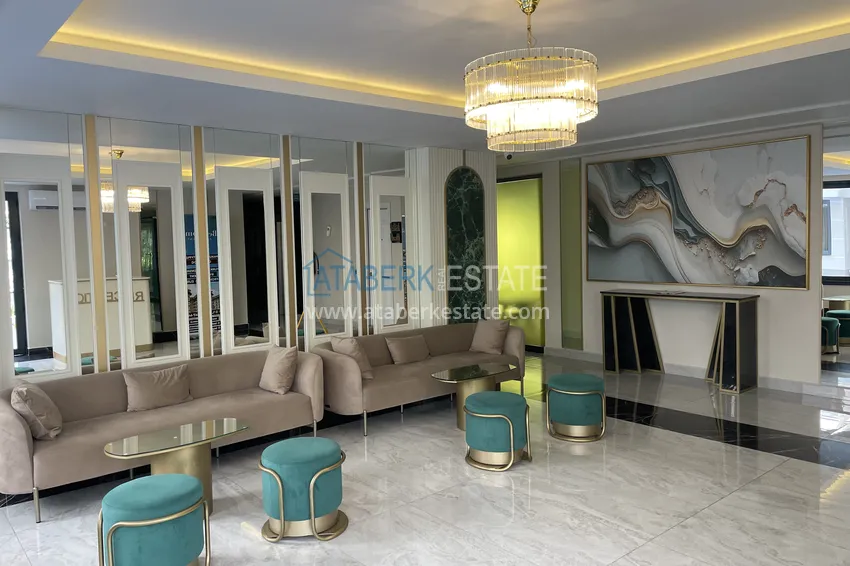 2+1 duplex w centrum Alanyi, plaża Kleopatra — kompleks z licencją wynajmu 16 