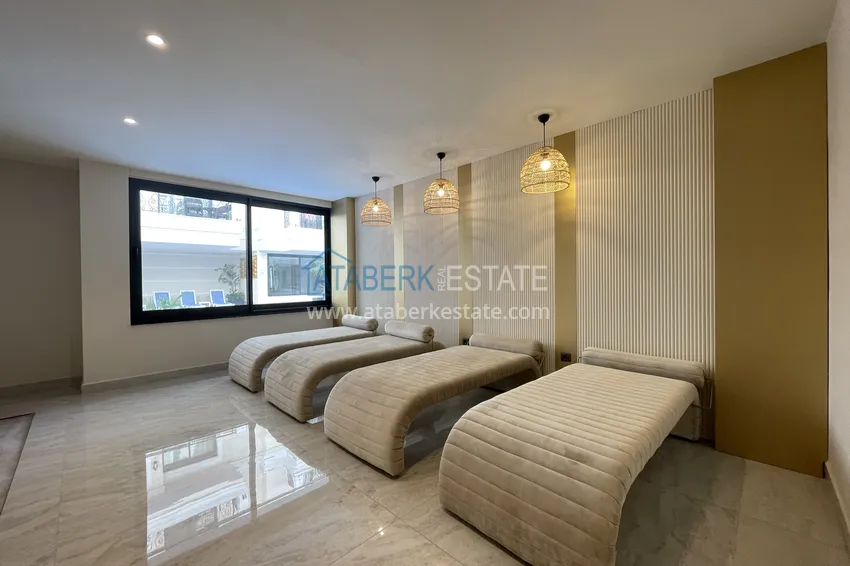2+1 duplex w centrum Alanyi, plaża Kleopatra — kompleks z licencją wynajmu 22 