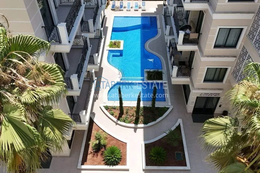 2+1 duplex w centrum Alanyi, plaża Kleopatra — kompleks z licencją wynajmu 5 
