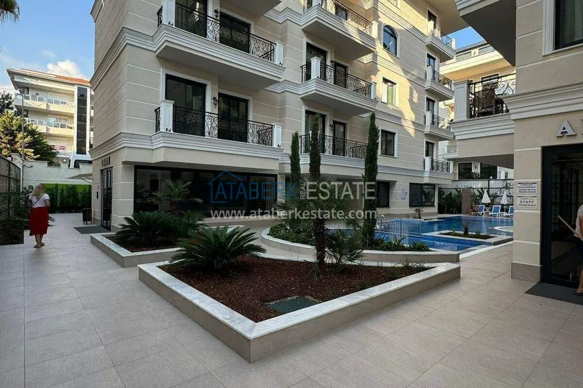 2+1 duplex w centrum Alanyi, plaża Kleopatra — kompleks z licencją wynajmu 6 