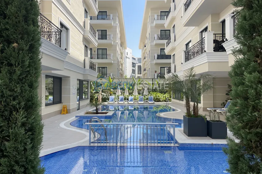 2+1 duplex w centrum Alanyi, plaża Kleopatra — kompleks z licencją wynajmu 9 