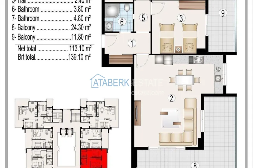 Kupuj taniej Apartamenty w Alanyi, dzielnica Mahmutlar — centrum, 150 m od morza 1 